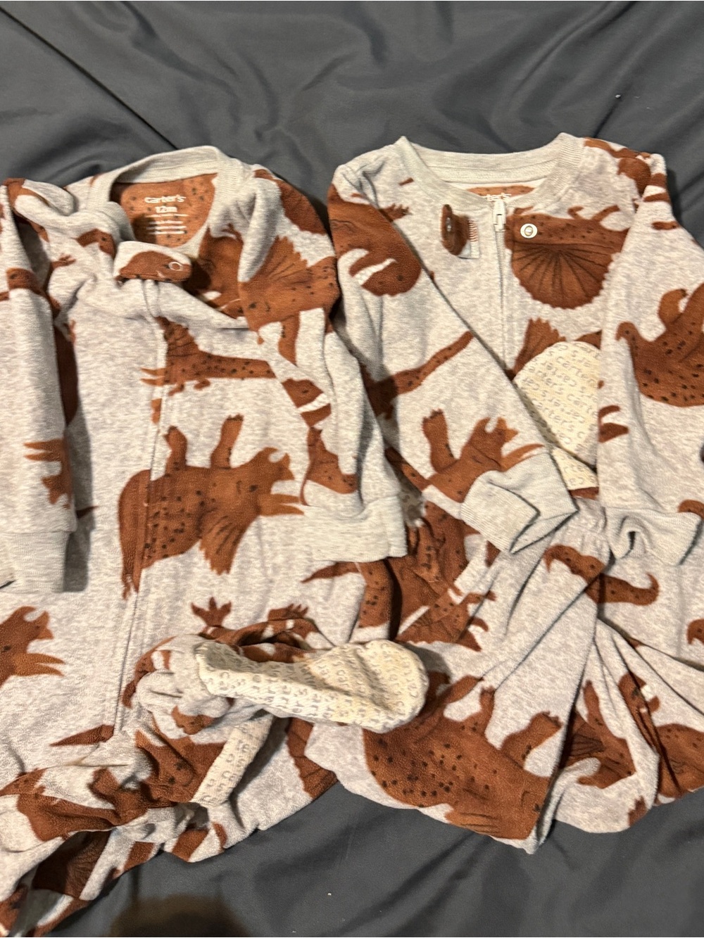 Carter's Gray and Brown Bear Print Sleep Sacks - 2-Pack